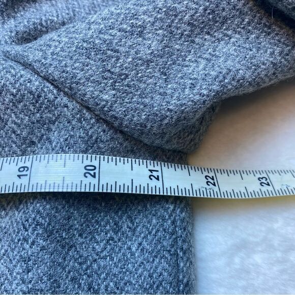 Gray Wool Herringbone Front Button Lined Jacket - Picture 9 of 12